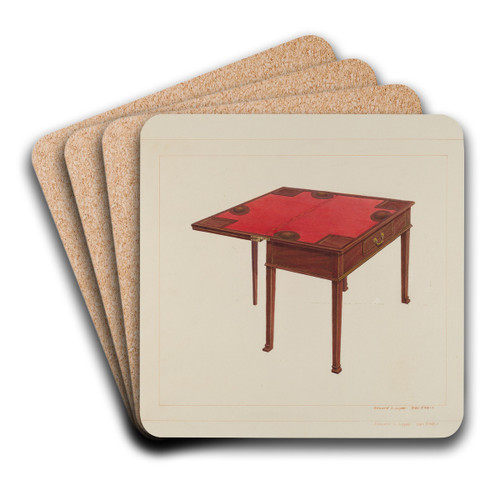 Three Leaf Gaming Table by Edward L. Loper Art Drink Coaster set