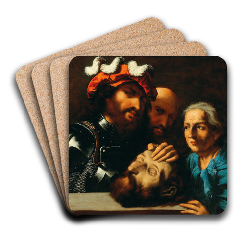 Herod with the head of Saint John the Baptist by Pietro della Vecchia Art Drink Coaster set