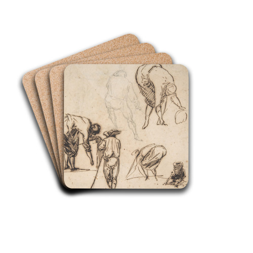 Standing Figure and Figures Bending Over by Domenico Gargiulo Drink Coasters - set of 4