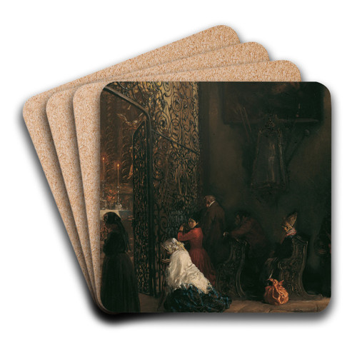 Frhmesse by Adolph von Menzel Art Drink Coaster set