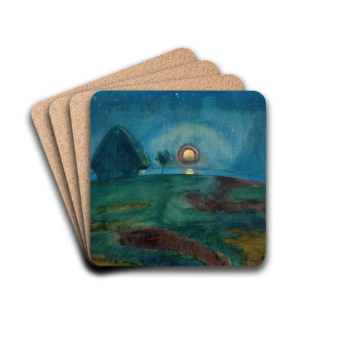 Mondaufgang auf Hiddensoe by Walter Gramatt Drink Coasters - set of 4