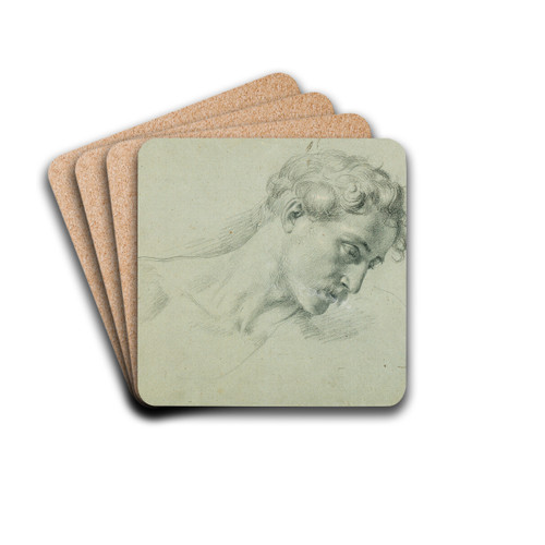 Kopfstudie zu 'Arindal und Daura' by Johann Peter Krafft Drink Coasters - set of 4