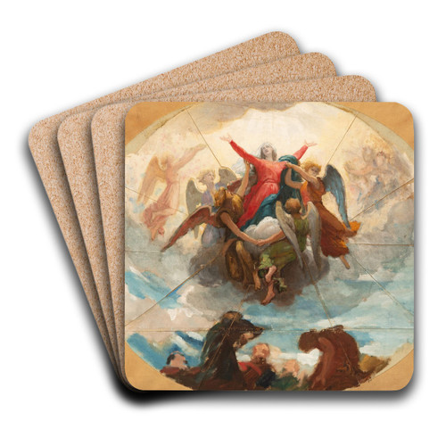Etude pour le plafond de la Chapelle de Vierge  la Rochelle by William Bouguereau Art Drink Coaster set Etude pour le plafond de la Chapelle de Vierge  la Rochelle by William Bouguereau Art Drink Coaster set