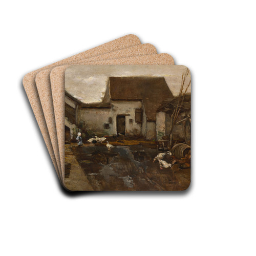 Bauernhof in Barbizon by Max Liebermann Drink Coasters - set of 4