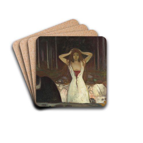 Ashes by Edvard Munch Drink Coasters - set of 4