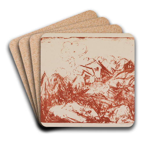 Alphtten by Ernst Ludwig Kirchner Art Drink Coaster set