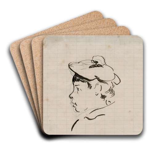 Head of a boy by Floris Verster Art Drink Coaster set Head of a boy by Floris Verster Art Drink Coaster set