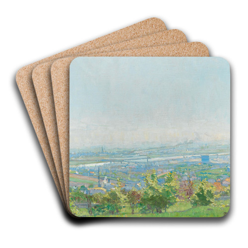View of Vienna from Grinzing by Jindich Tomec Art Drink Coaster set