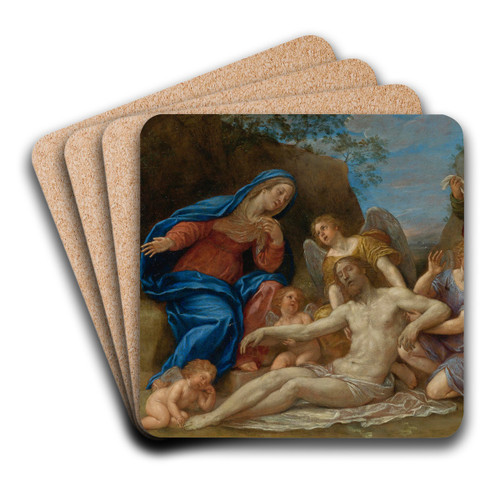 Lamentation With The Virgin, St. John And Angels by Francesco Albani Art Drink Coaster set Lamentation With The Virgin, St. John And Angels by Francesco Albani Art Drink Coaster set