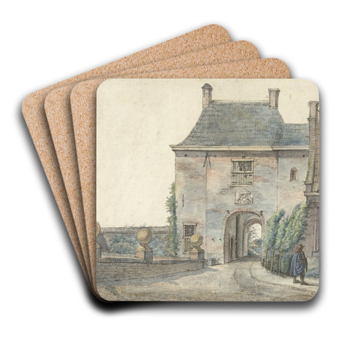 De poort van het kasteel van Heemstede by Gerrit Lamberts Art Drink Coaster set De poort van het kasteel van Heemstede by Gerrit Lamberts Art Drink Coaster set