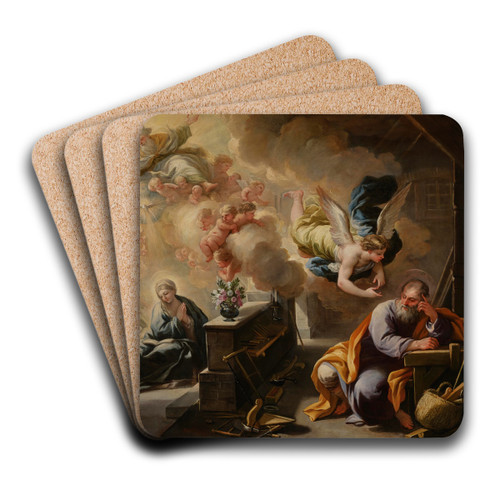 The Dream of St. Joseph by Luca Giordano Art Drink Coaster set
