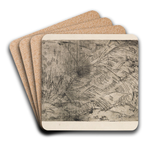 Berghang mit Ziegen by Ernst Ludwig Kirchner Art Drink Coaster set