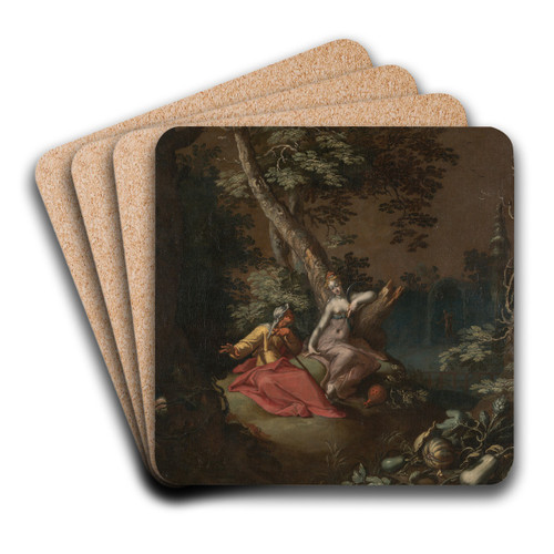 Landscape With Vertumnus Andpomona by Abraham Bloemaert Art Drink Coaster set