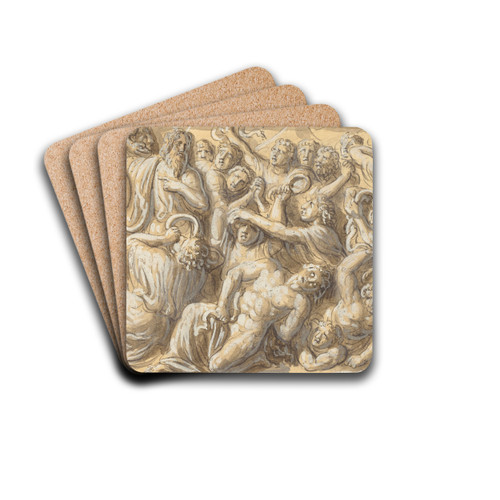 Moses and the Brazen Serpent by Luigi Ademollo Drink Coasters - set of 4