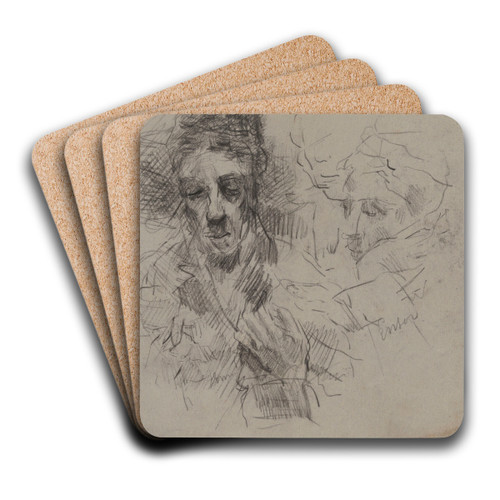 Ensor's Mother by James Ensor Art Drink Coaster set