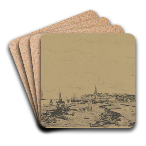 View on Lbeck by Ulrich Hbner Art Drink Coaster set