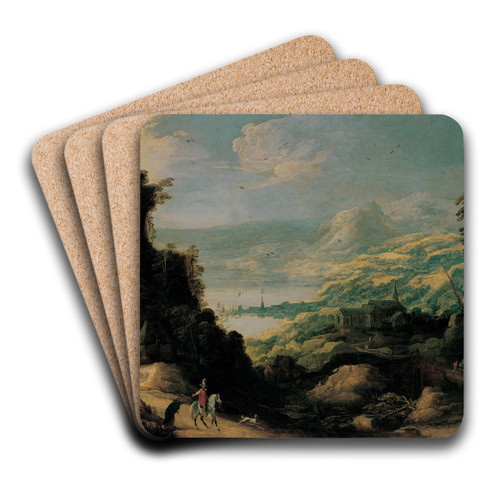 Mountain Landscape by Joos de Momper Art Drink Coaster set