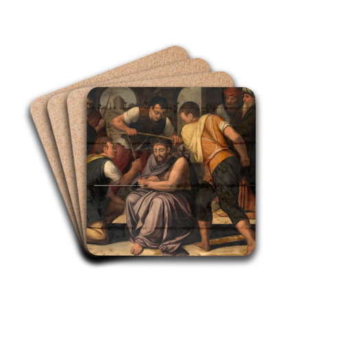 Crowning with Thorns by Lambert Van Noort Drink Coasters - set of 4 Crowning with Thorns by Lambert Van Noort Drink Coasters - set of 4