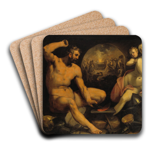 Venus and Vulcan by Cornelis Cornelisz Van Haarlem Art Drink Coaster set