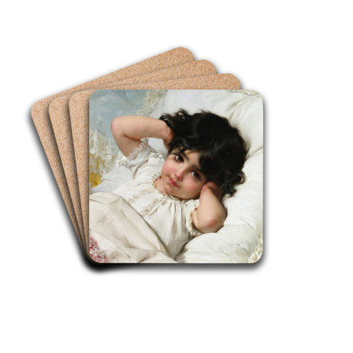 Portrait Of Marie-Louise by mile Munier Drink Coasters - set of 4