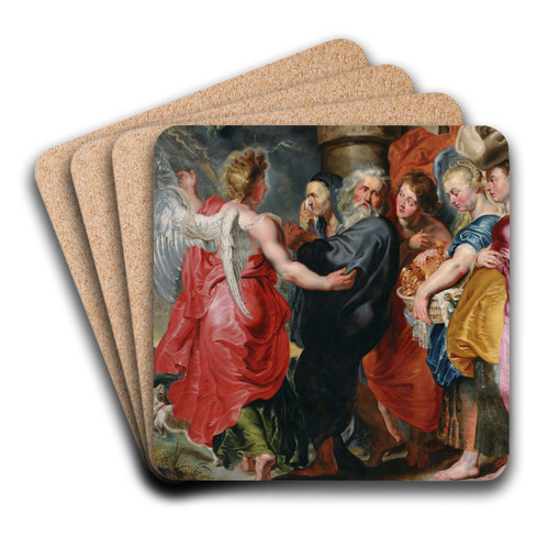 The Flight Of Lot And His Family From Sodom by Jacob Jordaens Art Drink Coaster set The Flight Of Lot And His Family From Sodom by Jacob Jordaens Art Drink Coaster set