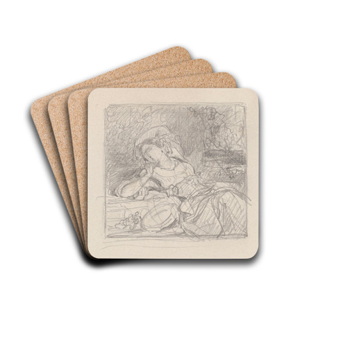Leaning Woman by Nicaise De Keyser Drink Coasters - set of 4