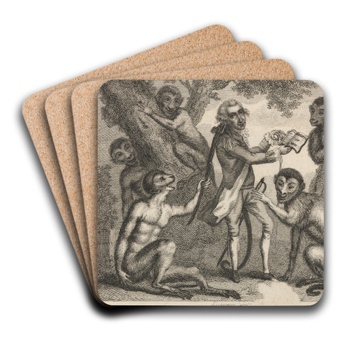Fable XIV. The Monkey Who Had Seen the World by John Wootton Art Drink Coaster set Fable XIV. The Monkey Who Had Seen the World by John Wootton Art Drink Coaster set