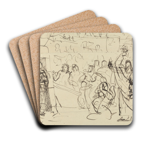 Study of the Resurrection of Lazarus.. by Benjamin Robert Haydon Art Drink Coaster set Study of the Resurrection of Lazarus.. by Benjamin Robert Haydon Art Drink Coaster set