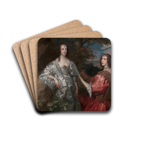 Katherine, Countess of Chesterfield, and Lucy, Countess of Huntingdon by Anthony van Dyck Drink Coasters - set of 4