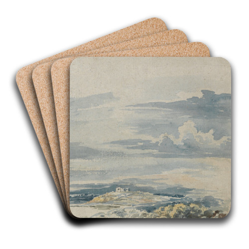 Landscape with a Castle on a Hill by James Ward Art Drink Coaster set