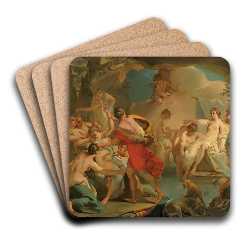 Diana and Callisto by Gaetano Gandolfi Art Drink Coaster set