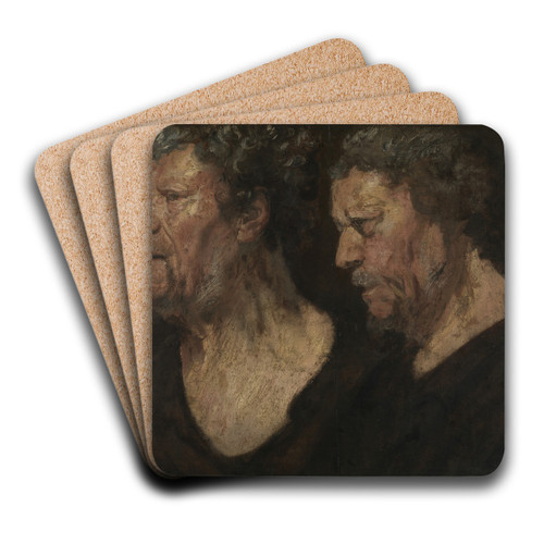 Studies of the head of Abraham Grapheus by Jacob Jordaens Art Drink Coaster set Studies of the head of Abraham Grapheus by Jacob Jordaens Art Drink Coaster set