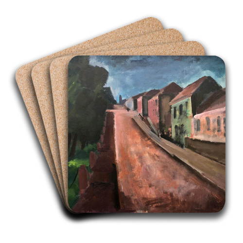 Rote Strae by Otto Geigenberger Art Drink Coaster set