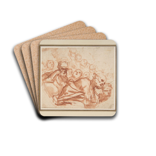 A Group of Saints and Angels by Mattia Preti Drink Coasters - set of 4