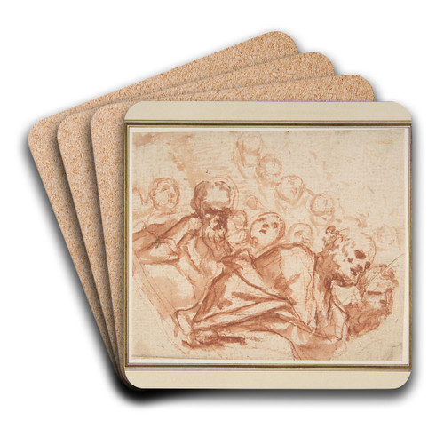 A Group of Saints and Angels by Mattia Preti Art Drink Coaster set