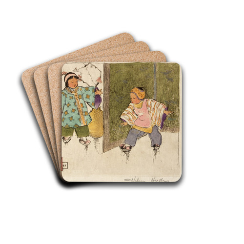 Hide and Seek by Helen Hyde Drink Coasters - set of 4 Hide and Seek by Helen Hyde Drink Coasters - set of 4