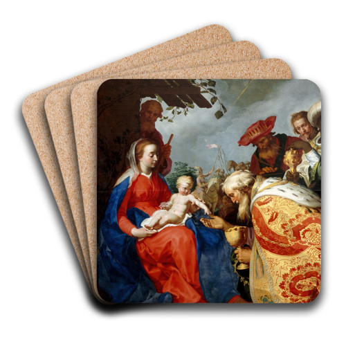 Adoration of the Magi by Abraham Bloemaert Art Drink Coaster set