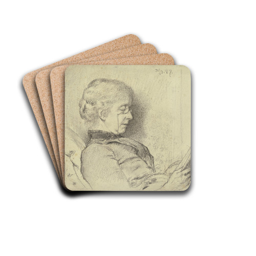 Luise Scholderer reading by Otto Scholderer Drink Coasters - set of 4