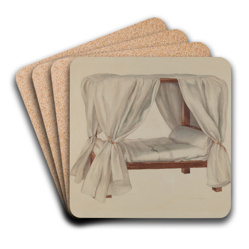 Doll Bed by Lillian Causey Art Drink Coaster set