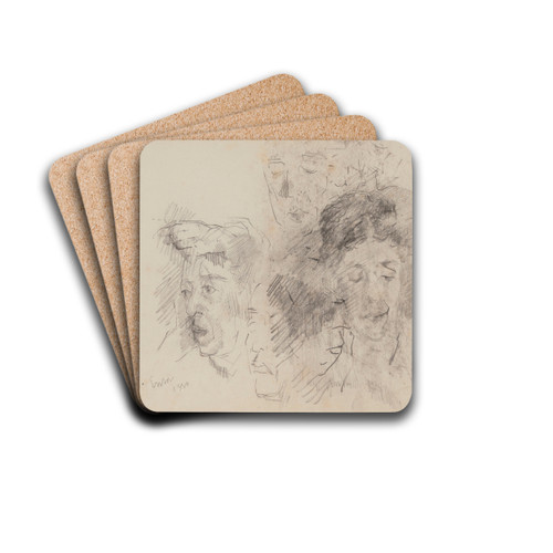 Ensor's Mother by James Ensor Drink Coasters - set of 4
