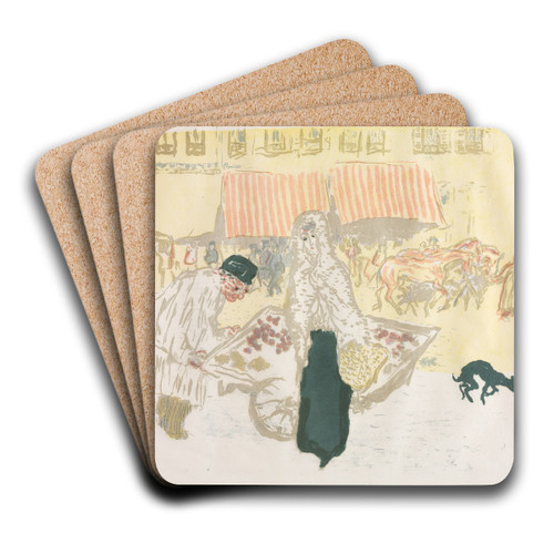 Some Aspects Of Paris Life,The Pushcart by Pierre Bonnard Art Drink Coaster set Some Aspects Of Paris Life,The Pushcart by Pierre Bonnard Art Drink Coaster set