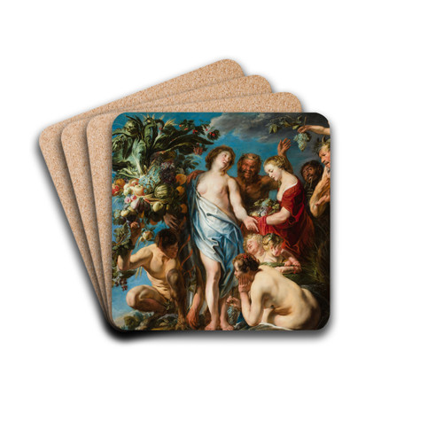 An Allegory of Fruitfulness by Jacob Jordaens Drink Coasters - set of 4