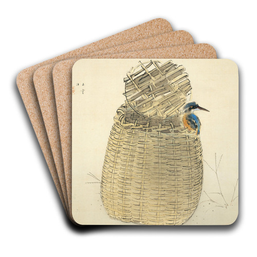 Quietness by Nishimura Goun Art Drink Coaster set