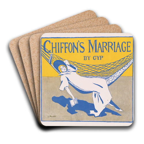 Chiffon's marriage by GYP by Louise Lyons Heustis Art Drink Coaster set