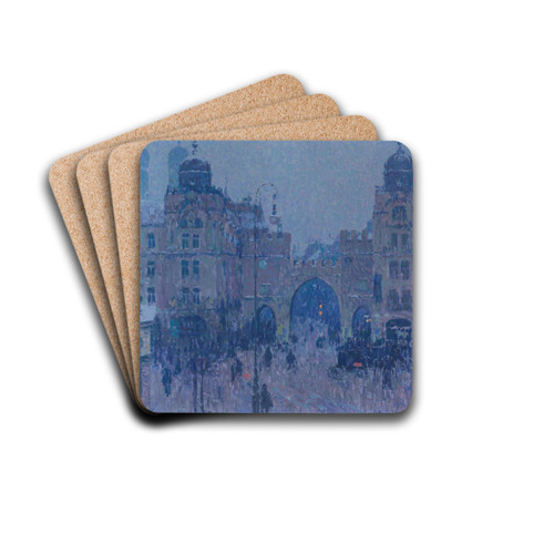 Am Karlstor, Mnchen by Charles Johann Palmi Drink Coasters - set of 4