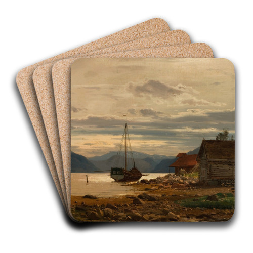 Fra Balestrand by Amaldus Nielsen Art Drink Coaster set Fra Balestrand by Amaldus Nielsen Art Drink Coaster set