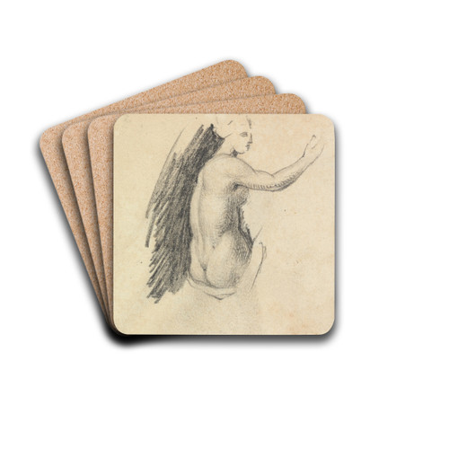 Study ot the Backside of a Nude Figure by Benjamin Robert Haydon Drink Coasters - set of 4