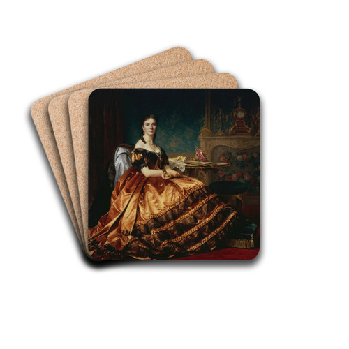 Portrait of Emilia Wodkowska by Jzef Simmler Drink Coasters - set of 4 Portrait of Emilia Wodkowska by Jzef Simmler Drink Coasters - set of 4