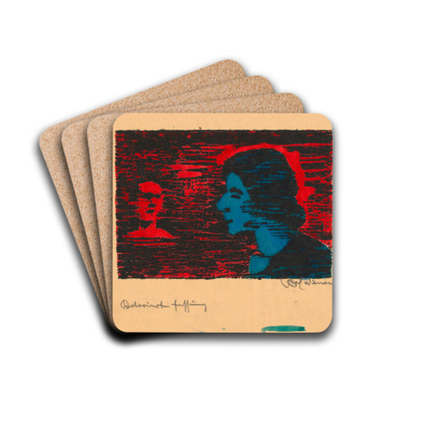 Ohne Titel (Frauenportrt) by Karl Wiener Drink Coasters - set of 4