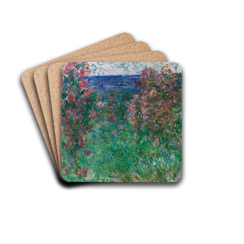 La Maison Dans Les Roses by Claude Monet Drink Coasters - set of 4